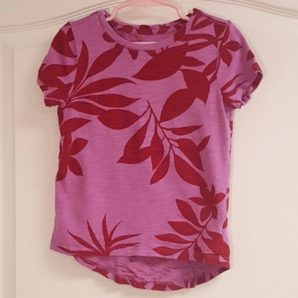 Old Navy Red Purple Softest Tee Tropical